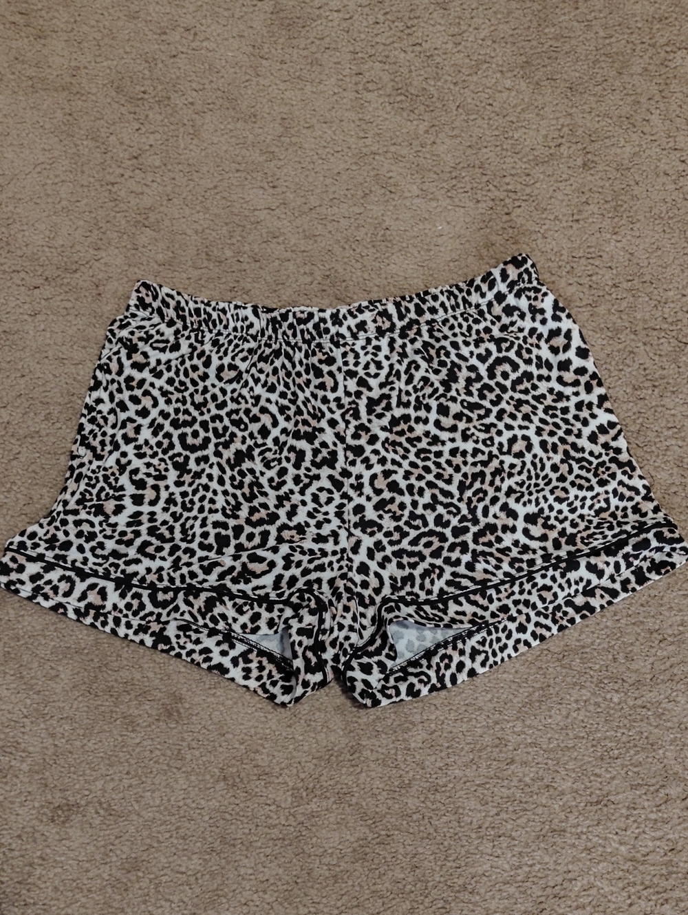 Leopard Print Women’s Athletic Shorts - Black & White